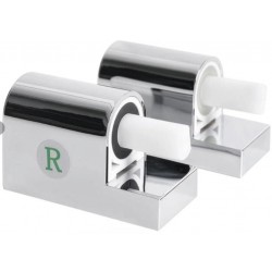 Coppia cerniere regolabili passanti in ottone cromato per coprivaso modello everest a chiusura soft-close