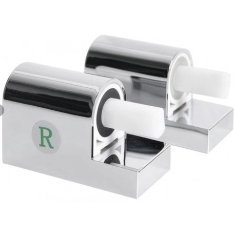 Coppia cerniere regolabili passanti in ottone cromato per coprivaso modello everest a chiusura soft-close