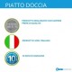 Su Misura da 80 H. 2,8 cm. Piatto Doccia Grafite in Pietra Sintetica Eco-stone con griglia inox in tinta con il piatto