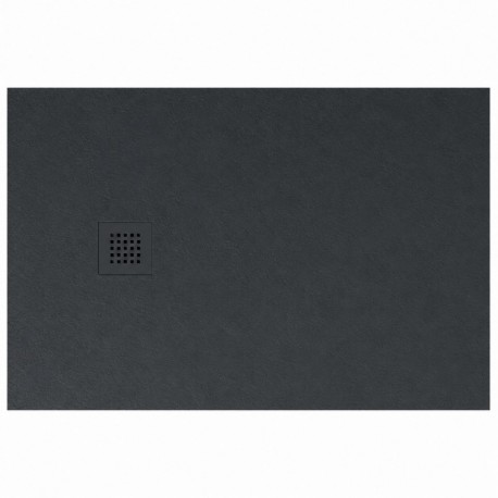 Su Misura da 70 H. 2,8 cm. Piatto Doccia Grafite in Pietra Sintetica Eco-stone con griglia inox in tinta con il piatto