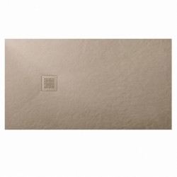 Su Misura H. 2,8 cm. Piatto Doccia Sabbia in Pietra Sintetica Eco-stone con griglia inox in tinta con il piatto