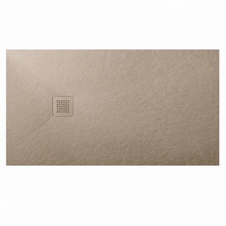 Su Misura H. 2,8 cm. Piatto Doccia Sabbia in Pietra Sintetica Eco-stone con griglia inox in tinta con il piatto