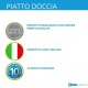 Su Misura H. 2,8 cm. Piatto Doccia Sabbia in Pietra Sintetica Eco-stone con griglia inox in tinta con il piatto