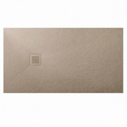 Su Misura da 70 H. 2,8 cm. Piatto Doccia Sabbia in Pietra Sintetica Eco-stone con griglia inox in tinta con il piatto