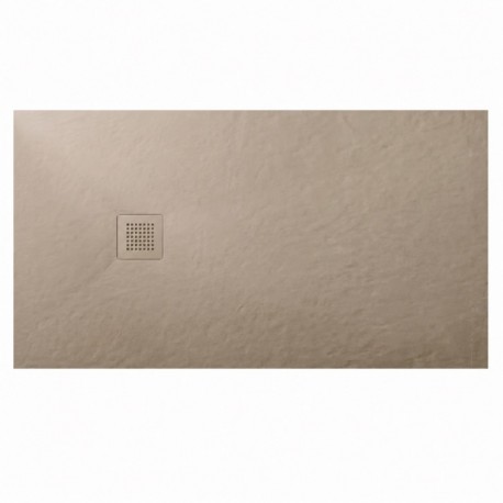 Su Misura da 80 H. 2,8 cm. Piatto Doccia Sabbia in Pietra Sintetica Eco-stone con griglia inox in tinta con il piatto