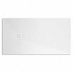 Su Misura da 70 H. 2,8 cm. Piatto Doccia bianco in Pietra Sintetica Eco-stone con griglia inox in tinta con il piatto