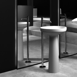 Lavabo a Terra Ago 85 di antoniolupi in Flumood® colore total white