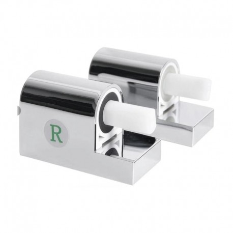 Coppia cerniere regolabili passanti in ottone cromato per coprivaso modello figo a chiusura soft-close