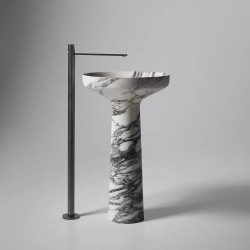 Lavabo a Terra Freestanding Ago185 di antoniolupi in marmo bianco silver
