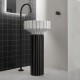 Lavabo a Terra Freestanding 024 di antoniolupi in pietra naturale bianco carrara/nero marquinia