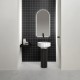 Lavabo a Terra Freestanding 024 di antoniolupi in pietra naturale bianco carrara/nero marquinia