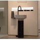 Lavabo a Terra Freestanding 024 di antoniolupi in pietra naturale bianco carrara/nero marquinia