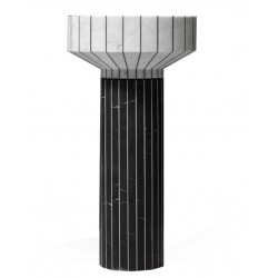 Lavabo a Terra Freestanding 024 di antoniolupi in pietra naturale bianco carrara/nero marquinia