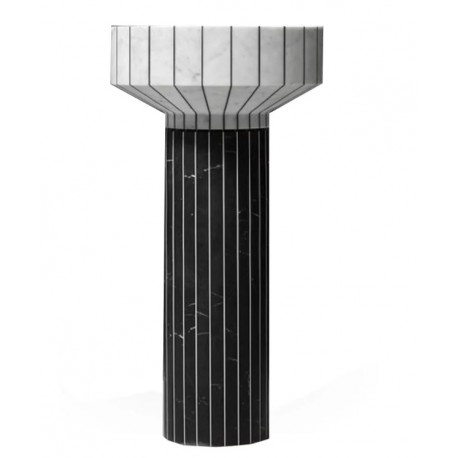 Lavabo a Terra Freestanding 024 di antoniolupi in pietra naturale bianco carrara/nero marquinia
