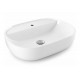 Lavabo da appoggio in ceramica bianca con foro per rubinetteria – Modello Zip di Azzurra