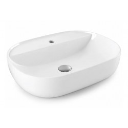 Lavabo da appoggio in ceramica bianca con foro per rubinetteria – Modello Zip di Azzurra