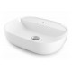 Lavabo da appoggio in ceramica bianca con foro per rubinetteria – Modello Zip di Azzurra