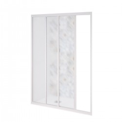 Cabina doccia a nicchia misura 140-150 cm. profilo bianco scorrevole pannello metacrilato altezza 190 cm.