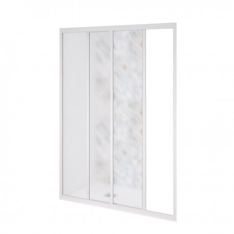 Cabina doccia nicchia misura 140-150 cm. profilo bianco scorrevole pannello metacrilato altezza 190 cm.