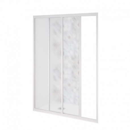 Cabina doccia a nicchia misura 90-100 cm. profilo bianco scorrevole pannello metacrilato altezza 190 cm.