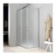 box doccia angolare 80x100 cm. cristallo satinato 6 mm profilo cromo altezza 195 cm art. h22