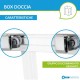 box doccia angolare 80x100 cm. cristallo satinato 6 mm profilo cromo altezza 195 cm art. h22