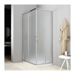 box doccia angolare 90x120 cm. cristallo satinato 6 mm profilo cromo altezza 195 cm art. h22