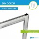 box doccia angolare 90x120 cm. cristallo satinato 6 mm profilo cromo altezza 195 cm art. h22