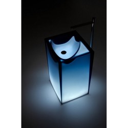 Lavabo a Terra Freestanding Astro di antoniolupi in cristalmood colore ceruleo