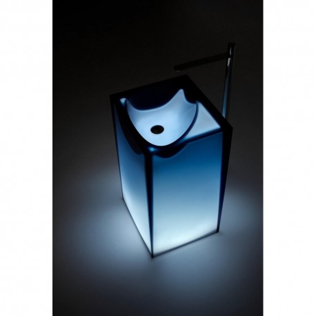 Lavabo a Terra Freestanding Astro di antoniolupi in cristalmood colore ceruleo