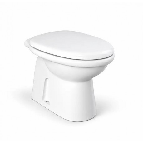 Vaso wc a terra con scarico a parete in ceramica bianca lucida serie karla di rak ceramics