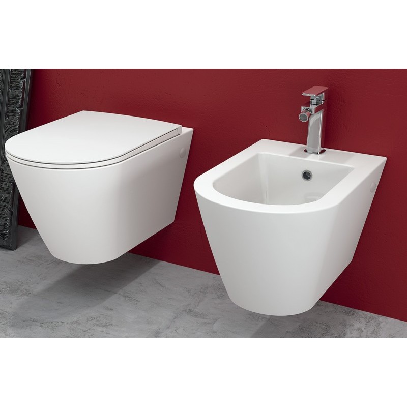 Sanitari bagno sospesi  WC con sistema rimless linea One Rak Ceramics