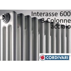 Radiatore in Acciaio Cordivari Ardesia a 3 colonne h.656 Intersase 600 mm 