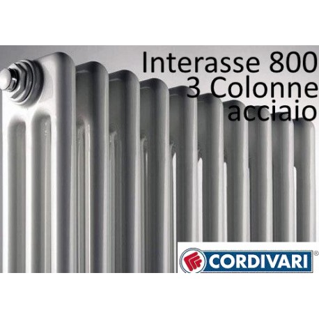 Radiatore in Acciaio Cordivari Ardesia a 3 colonne h.856 Intersase 800 mm 