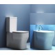 Vaso con Cassetta Monoblocco e Bidet Glaze Azzurra