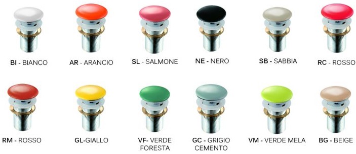 PILETTA SCARICO CLICK CLACK TAPPO UNIVERSALE LAVABO LAVELLO BIDET 1/4