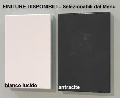 Mobile bagno Vague bianco lucido, 104cm, con lavabo, pensili e specchio a  led Arredobagno e Cucine s.r.l.s.