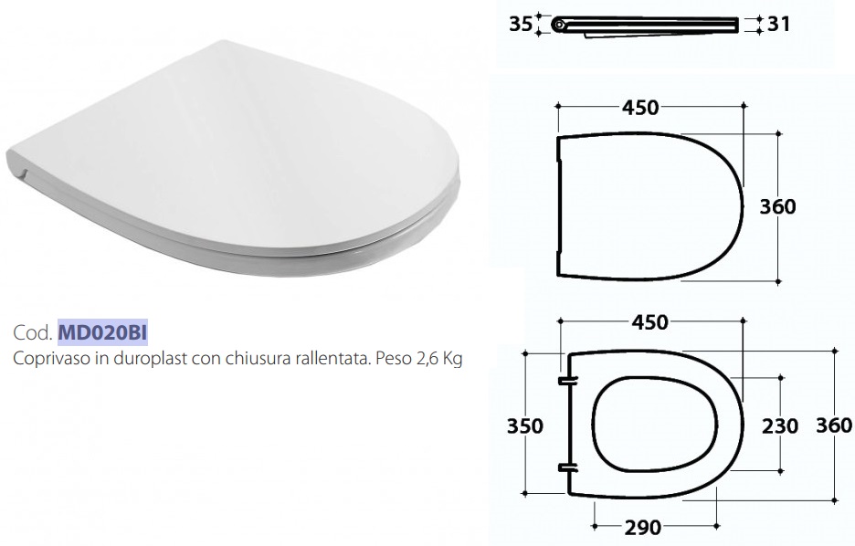 Requisite Needs Sedile WC con chiusura rallentata, facile da pulire