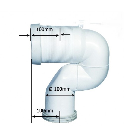 Curva Tecnica Traslata WC in PP per scarico a pavimento - Centro Edile Srl