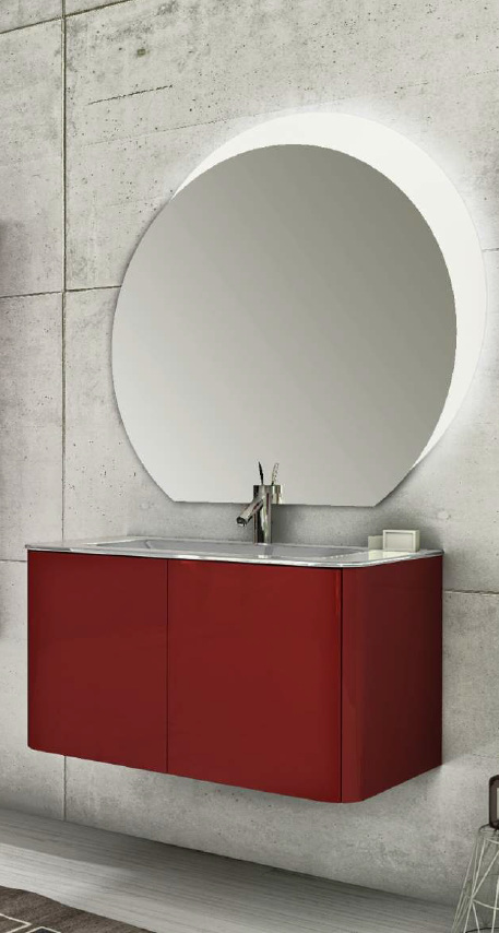 Baden Haus - Mobile da Bagno Sospeso 95 cm Liverpool Rosso Baden Haus - Mobile da Bagno Sospeso 95 cm Liverpool Rosso
