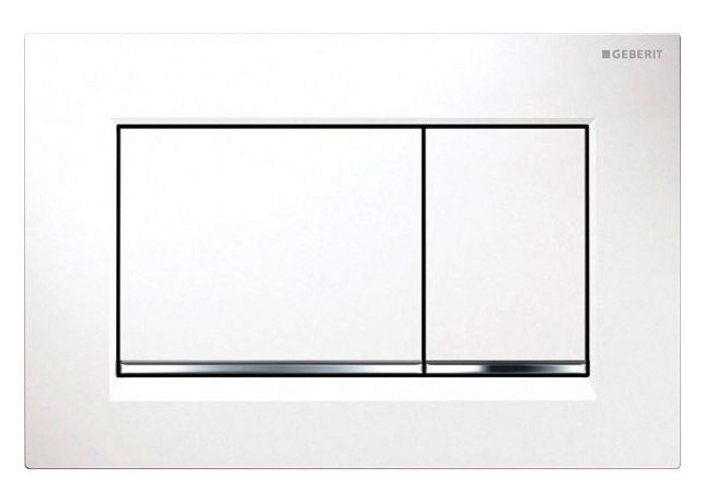 Geberit 115.882.KM.1 Placca Per WC Con 2 Pulsanti - Serie Sigma 30 New - Design Elegante E Funzionale Per Cassetta Incasso