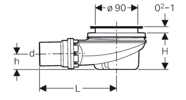 GEBERIT - Sifone Per Piatto Doccia Con Piletta 90, , Art0.552.1 - Cromo A  Magazzino - ePrice