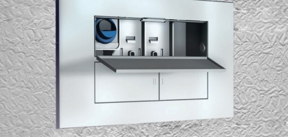 Innovazione e pulizia in bagno: la cassetta di scarico del Wc con dispenser d'igiene.