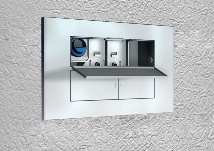 Innovazione e pulizia in bagno: la cassetta di scarico del Wc con dispenser d'igiene.